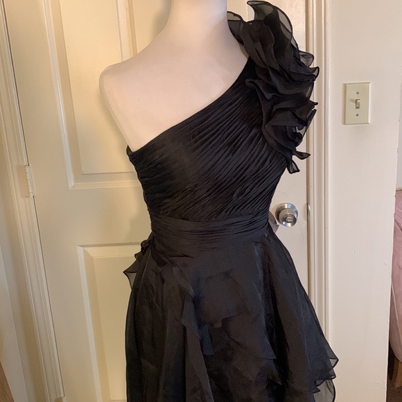 Mac Duggal One Shoulder Ruffle Hi Lo Gown A49527 - Picture 6 of 13